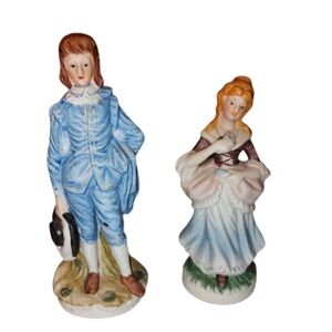 Blue Boy & Lady Ceramic Figures